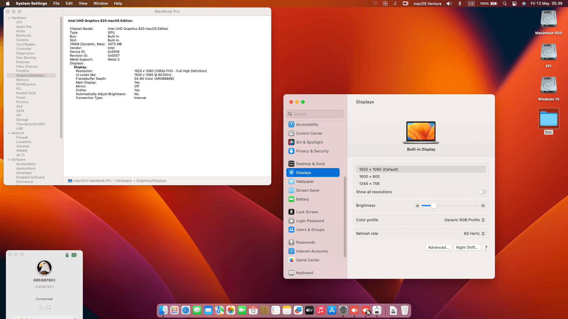 Lenovo Thinkpad P52S [KabyLake R   Intel UHD 620 + PS2 SMBUS]   OpenCore 1